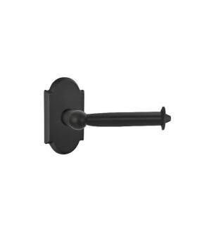 Emtek 23031FB 6 1/2" Wall Mount Bar Toilet Paper Holder with #1 Rosette in Flat Black Bronze