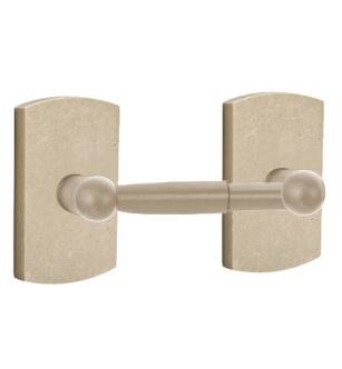 Emtek 23044TWB 7 3/8" Wall Mount Spring Rod Toilet Paper Holder with #4 Rosette in Tumbled White Bronze (TWB)
