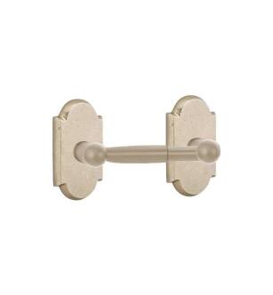 Emtek 23041TWB 7 3/8" Wall Mount Spring Rod Toilet Paper Holder with #1 Rosette in Tumbled White Bronze (TWB)