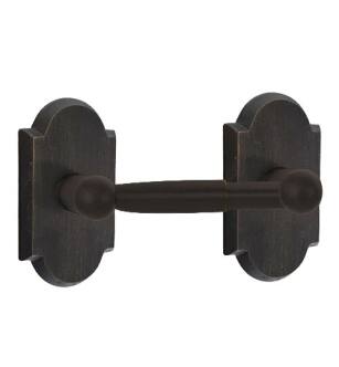 Emtek 23041MB 7 3/8" Wall Mount Spring Rod Toilet Paper Holder with #1 Rosette in Medium Bronze