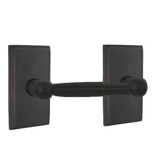 Emtek 23043MB 7 3/8" Wall Mount Spring Rod Toilet Paper Holder with #3 Rosette in Medium Bronze