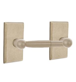 Emtek 23043TWB 7 3/8" Wall Mount Spring Rod Toilet Paper Holder with #3 Rosette in Tumbled White Bronze (TWB)