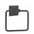 Emtek 290110US19 6" Wall Mount Single Post Towel Ring with Square Rosette in Flat Black