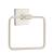 Emtek 290110US15 6" Wall Mount Single Post Towel Ring with Square Rosette in Satin Nickel