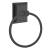 Emtek 260161US19 6 7/8" Wall Mount Towel Ring with Wilshire Rosette in Flat Black
