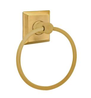 Emtek 260131US7 6 7/8" Wall Mount Towel Ring with Quincy Rosette in French Antique