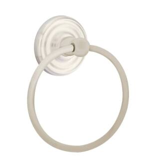 Emtek 26010US15 6 7/8" Wall Mount Towel Ring with Regular Rosette in Satin Nickel
