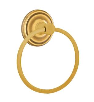 Emtek 26010US7 6 7/8" Wall Mount Towel Ring with Regular Rosette in French Antique