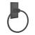 Emtek 26013US19 6 7/8" Wall Mount Towel Ring with Rectangular Rosette in Flat Black