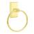 Emtek 26013US3 6 7/8" Wall Mount Towel Ring with Rectangular Rosette in Polished Brass - Lifetime