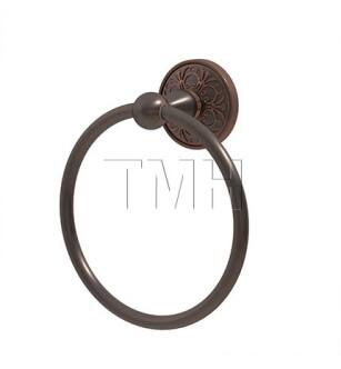 Emtek 260106US10B 6 7/8" Wall Mount Towel Ring with Lancaster Rosette in Oil Rubbed Bronze