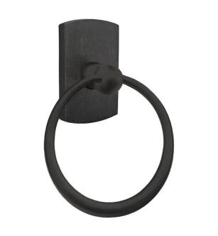 Emtek 23014MB 6 1/2" Wall Mount Towel Ring with #4 Rosette in Medium Bronze
