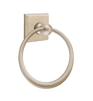 Emtek 23016TWB 6 1/2" Wall Mount Towel Ring with #6 Rosette in Tumbled White Bronze (TWB)