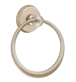 Emtek 23012TWB 6 1/2 Wall Mount Towel Ring with #2 Rosette in Tumbled  White Bronze (TWB)