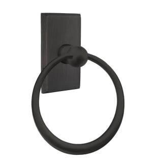 Emtek 23013MB 6 1/2" Wall Mount Towel Ring with #3 Rosette in Medium Bronze
