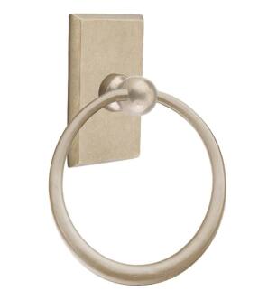 Emtek 23013TWB 6 1/2" Wall Mount Towel Ring with #3 Rosette in Tumbled White Bronze (TWB)