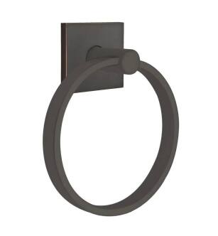 Emtek 280110US10B 6 1/2" Wall Mount Towel Ring with Square Rosette in Oil Rubbed Bronze