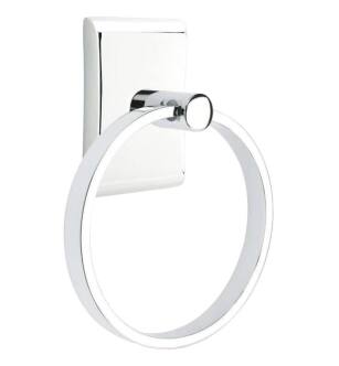 Emtek 280111US26 6 1/2" Wall Mount Towel Ring with Neos Rosette in Polished Chrome
