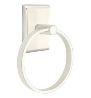 Emtek 280111US15 6 1/2" Wall Mount Towel Ring with Neos Rosette in Satin Nickel