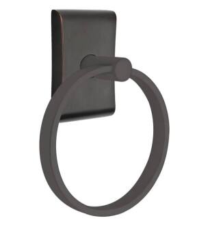 Emtek 280111US10B 6 1/2" Wall Mount Towel Ring with Neos Rosette in Oil Rubbed Bronze