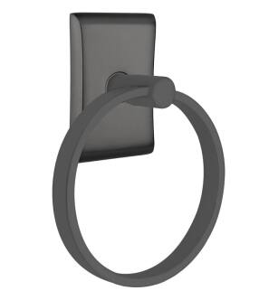 Emtek 280111US19 6 1/2" Wall Mount Towel Ring with Neos Rosette in Flat Black