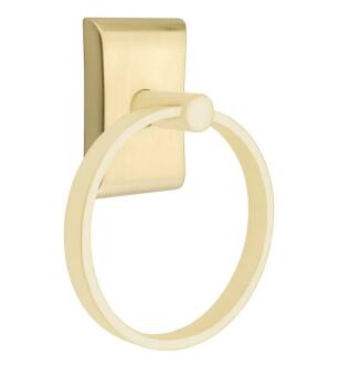 Emtek 280111US4 6 1/2" Wall Mount Towel Ring with Neos Rosette in Satin Brass