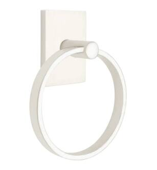 Emtek 280112US15 6 1/2" Wall Mount Towel Ring with Modern Rectangular Rosette in Satin Nickel