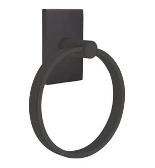 Emtek 280112US10B 6 1/2" Wall Mount Towel Ring with Modern Rectangular Rosette in Oil Rubbed Bronze