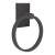 Emtek 280112US19 6 1/2" Wall Mount Towel Ring with Modern Rectangular Rosette in Flat Black