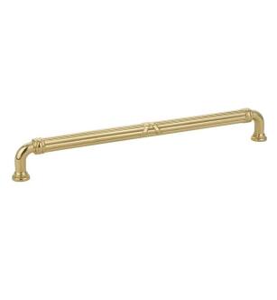 Emtek 86287US3 American Designer Ribbon & Reed 10" Center to Center Estate Fixed Cabinet Pull in Polished Brass