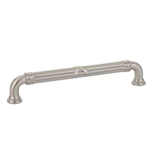 Emtek 86286US15 American Designer Ribbon & Reed 6" Center to Center Estate Fixed Cabinet Pull in Satin Nickel