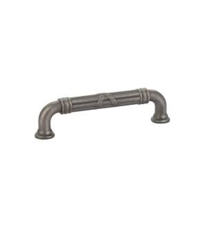 Emtek 86285US15A American Designer Ribbon & Reed 4" Center to Center Estate Fixed Cabinet Pull in Pewter