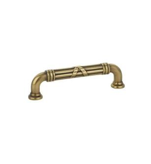 Emtek 86284US7 American Designer Ribbon & Reed 3 1/2" Center to Center Estate Fixed Cabinet Pull in French Antique