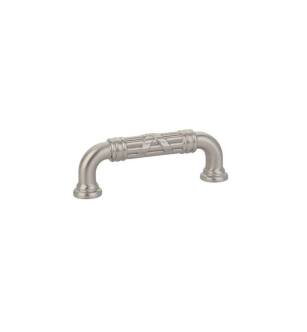 Emtek 86283US15 American Designer Ribbon & Reed 3" Center to Center Estate Fixed Cabinet Pull in Satin Nickel