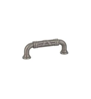 Emtek 86283US15A American Designer Ribbon & Reed 3" Center to Center Estate Fixed Cabinet Pull in Pewter