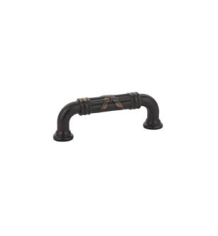 Emtek 86283US10B American Designer Ribbon & Reed 3" Center to Center Estate Fixed Cabinet Pull in Oil Rubbed Bronze