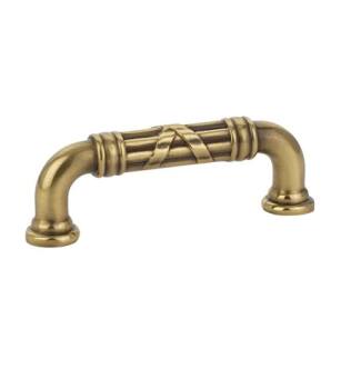 Emtek 86283US7 American Designer Ribbon & Reed 3" Center to Center Estate Fixed Cabinet Pull in French Antique