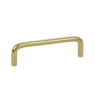Emtek 86133US3 American Classic 4" Center to Center Wire Cabinet Pull in Polished Brass