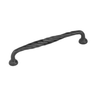 Emtek 86240FB Tuscany Bronze 10" Center to Center Twist Fixed Cabinet Pull in Flat Black