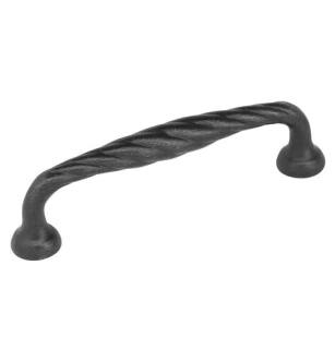 Emtek 86239FB Tuscany Bronze 8" Center to Center Twist Fixed Cabinet Pull in Flat Black