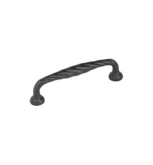Emtek 86238FB Tuscany Bronze 6" Center to Center Twist Fixed Cabinet Pull in Flat Black