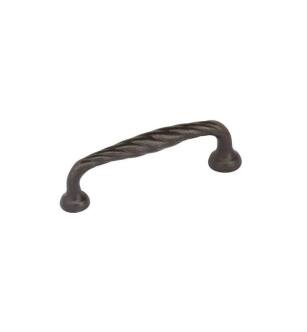 Emtek 86104MB Tuscany Bronze 3 1/2" Center to Center Twist Fixed Cabinet Pull in Medium Bronze