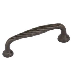 Emtek 86103MB Tuscany Bronze 3" Center to Center Twist Fixed Cabinet Pull in Medium Bronze