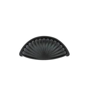 Emtek 86233FB Tuscany Bronze 4" Center to Center Fluted Bin Cabinet Pull in Flat Black Bronze