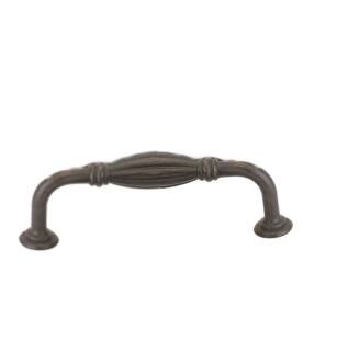 Emtek 86220MB Tuscany Bronze 4" Center to Center Fluted Handle Cabinet Pull in Medium Bronze