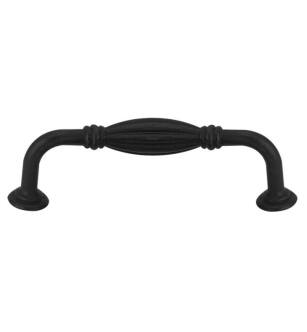 Emtek 86219FB Tuscany Bronze 3 1/2" Center to Center Fluted Handle Cabinet Pull in Flat Black Bronze