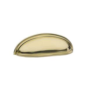 Emtek 86173US3 American Classic 4" Center to Center Cup Cabinet Pull in Polished Brass