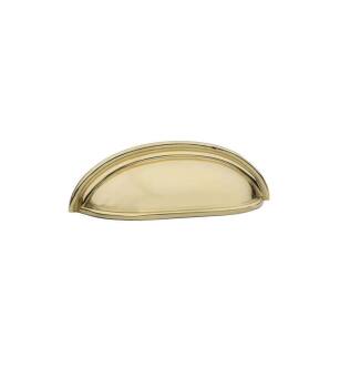 Emtek 86123US3 Traditional 3" Center to Center Cup Cabinet Pull in Polished Brass
