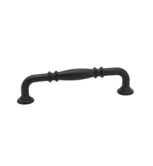 Emtek 86100FB Tuscany Bronze 3" Center to Center Ribbed Cabinet Pull in Flat Black Bronze