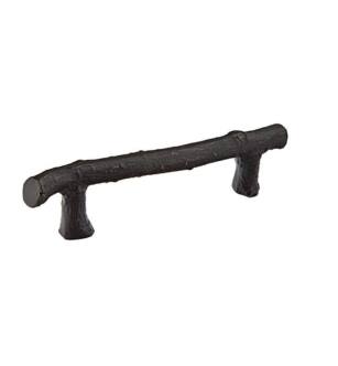 Emtek 86062MB Rustic Sandcast Bronze 3 1/2" Center to Center Twig Cabinet Pull in Medium Bronze